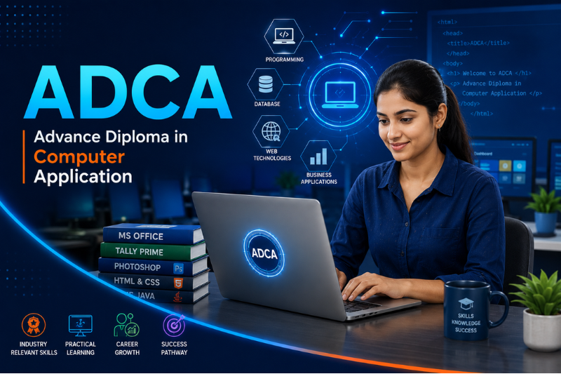 ADCA Advance Diploma in Computer Application 1 year course at I.T. Guru / I-tech Guru Computer Education Surat